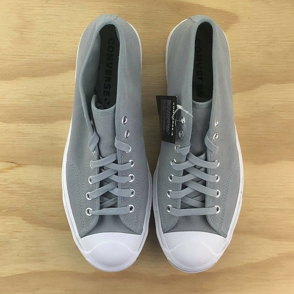 Converse Jack Purcell Mid Top Suede Gray Sneakers - Picture 5 of 9